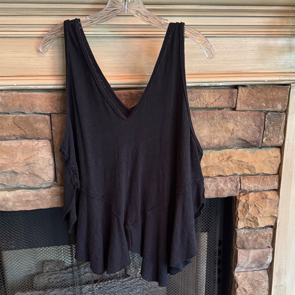 We The Free Black V-Neck Tank Top
